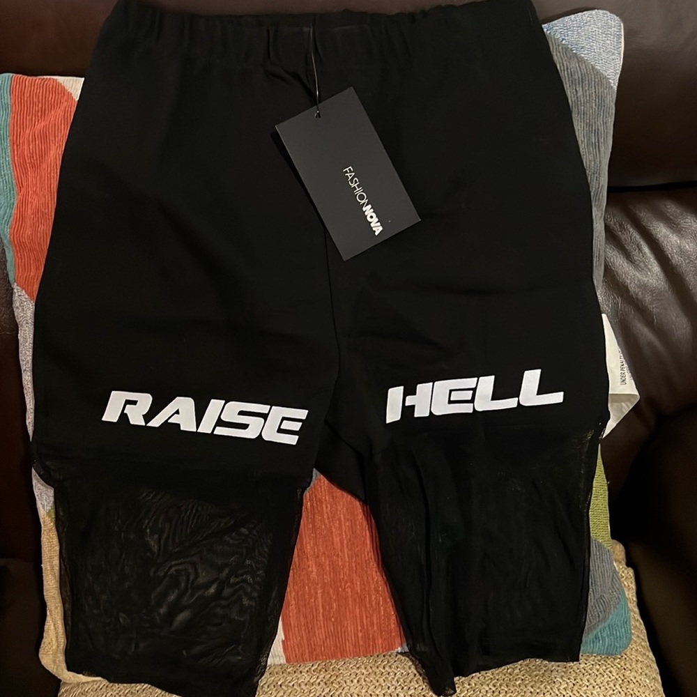 FashionNova Mesh Inset Biker Shorts